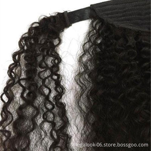 Unprocessed Natural Human Hair Ponytail Extension 100g Full Ponytail Wig Brazilian Hair Clip Ponytail 22inch Black Brown colors